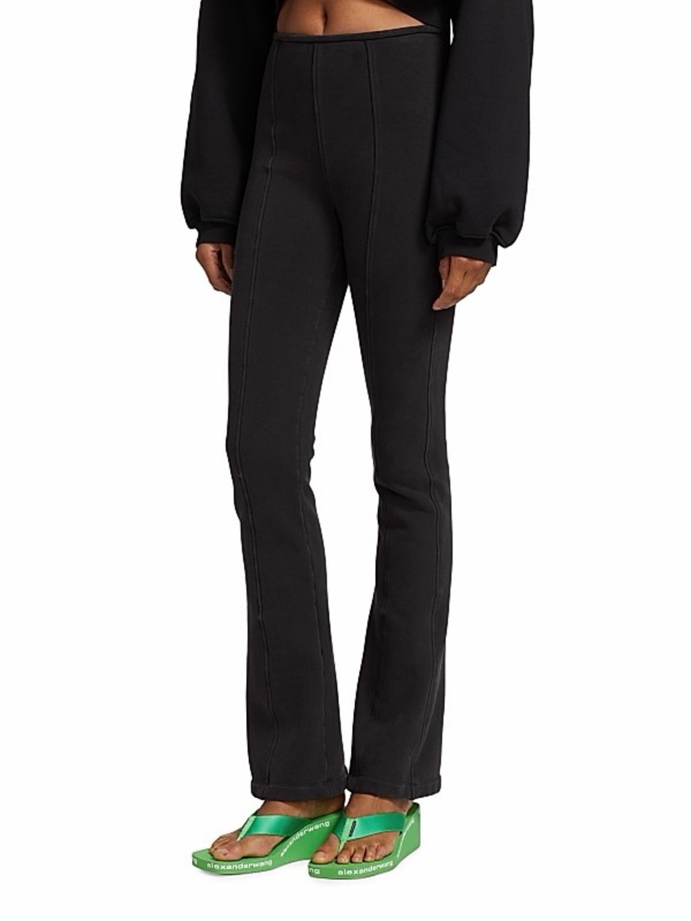Alexander Wang Cotton Flared Slim Pant in black